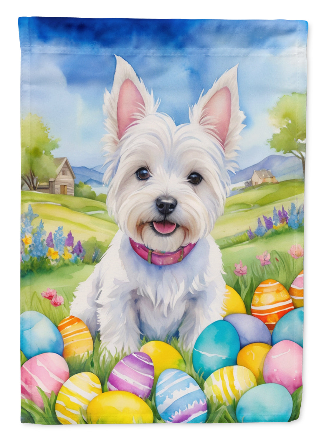 Buy this Westie Easter Egg Hunt House Flag