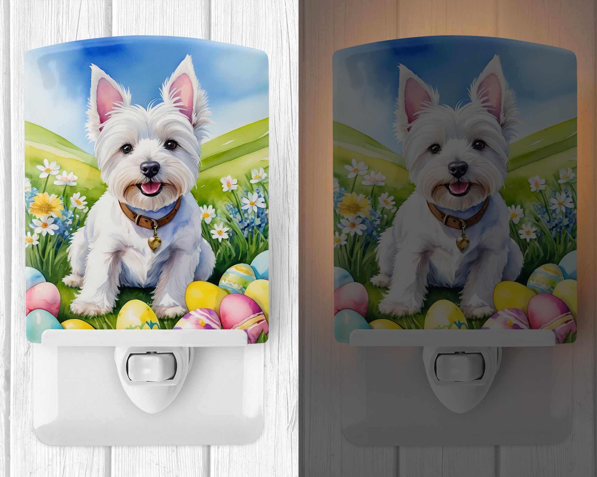 Buy this Westie Easter Egg Hunt Ceramic Night Light