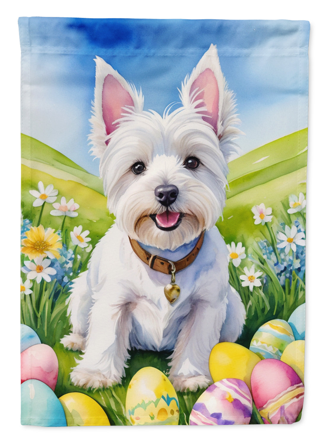 Buy this Westie Easter Egg Hunt Garden Flag