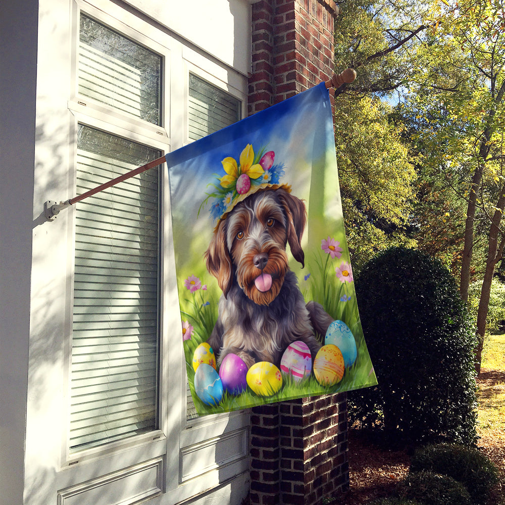 Wirehaired Pointing Griffon Easter Egg Hunt House Flag