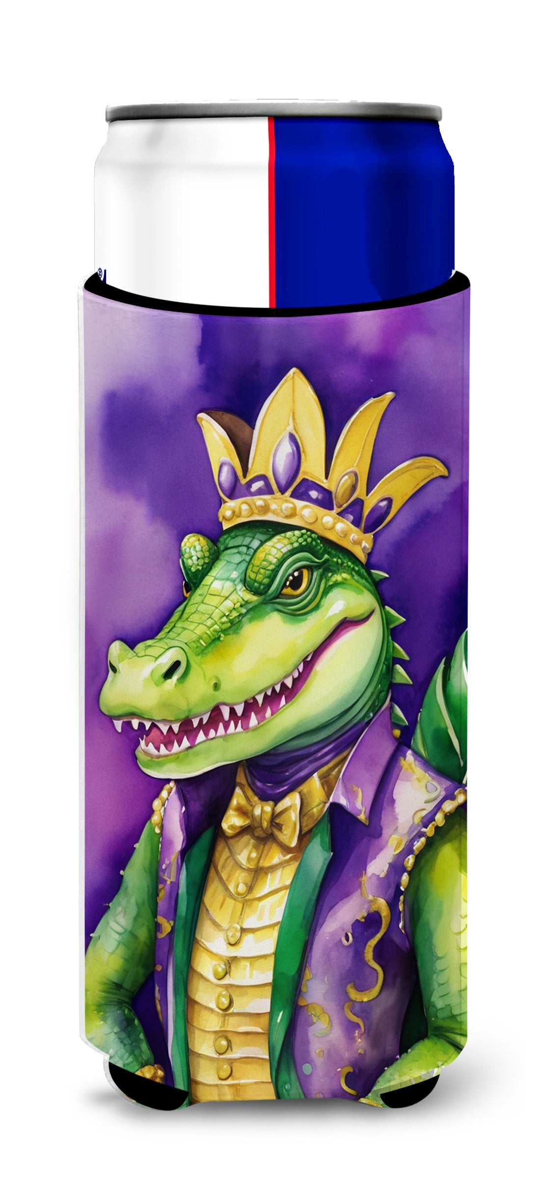 Buy this Alligator King of Mardi Gras Hugger for Ultra Slim Cans