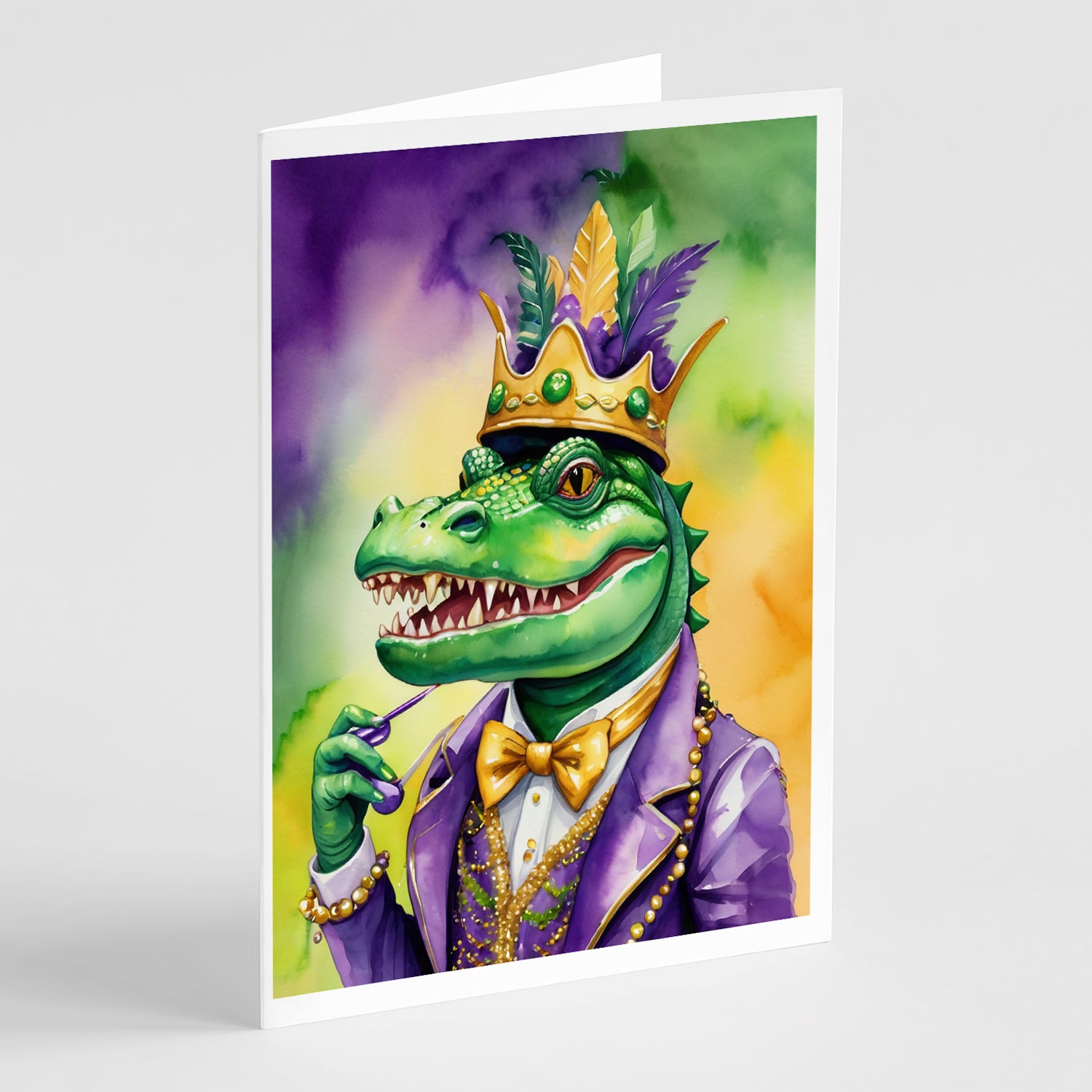 Buy this Alligator King of Mardi Gras Greeting Cards Pack of 8