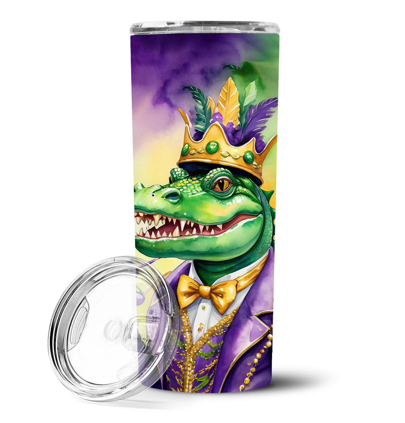 Buy this Alligator King of Mardi Gras Stainless Steel Skinny Tumbler