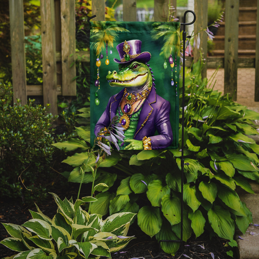 Alligator King of Mardi Gras Garden Flag