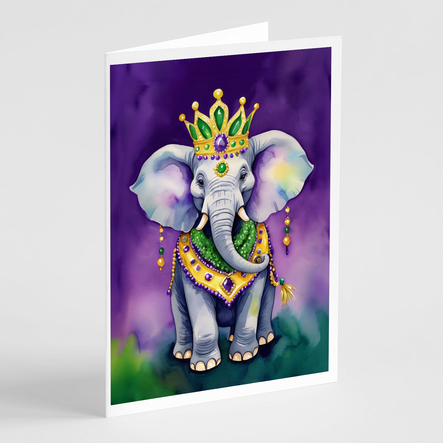 Buy this Elephant King of Mardi Gras Greeting Cards Pack of 8