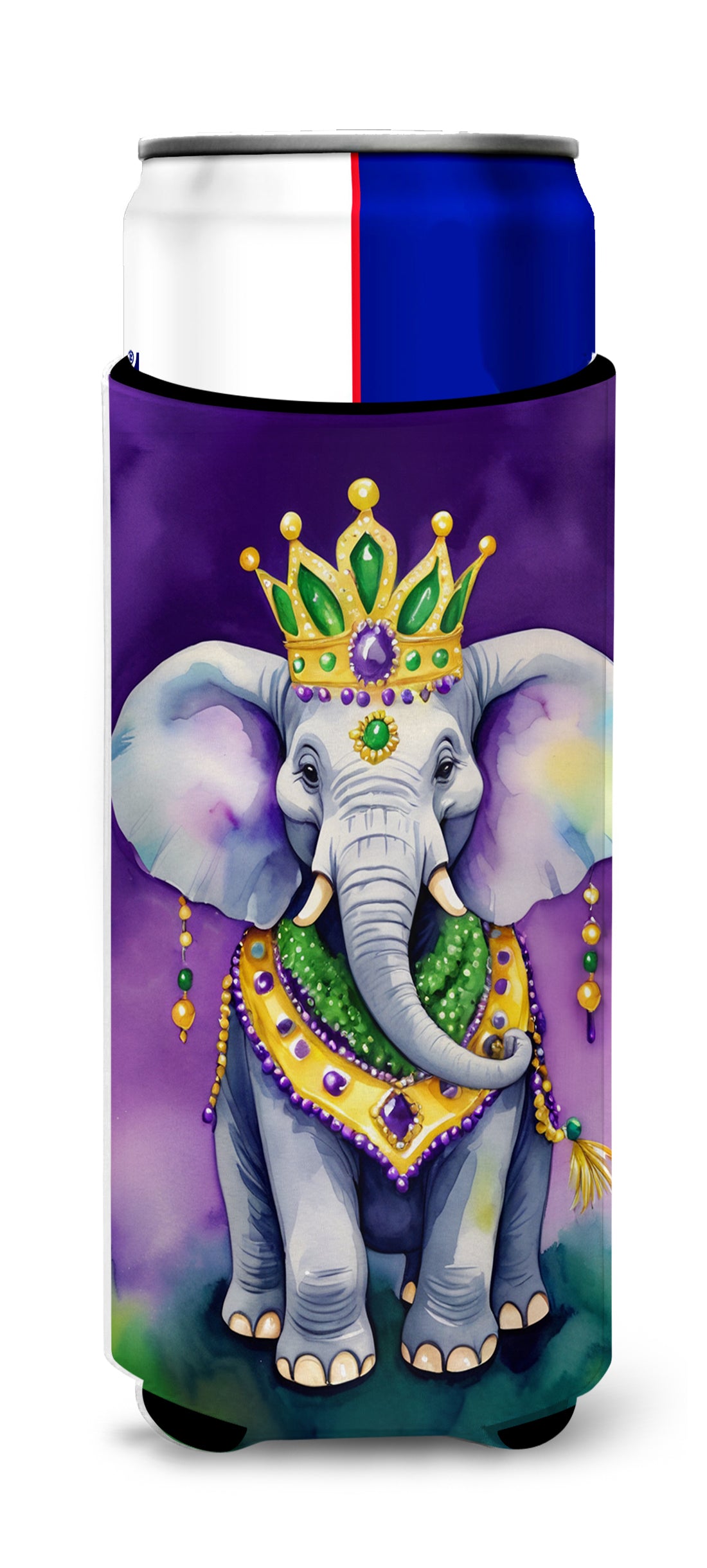 Buy this Elephant King of Mardi Gras Hugger for Ultra Slim Cans