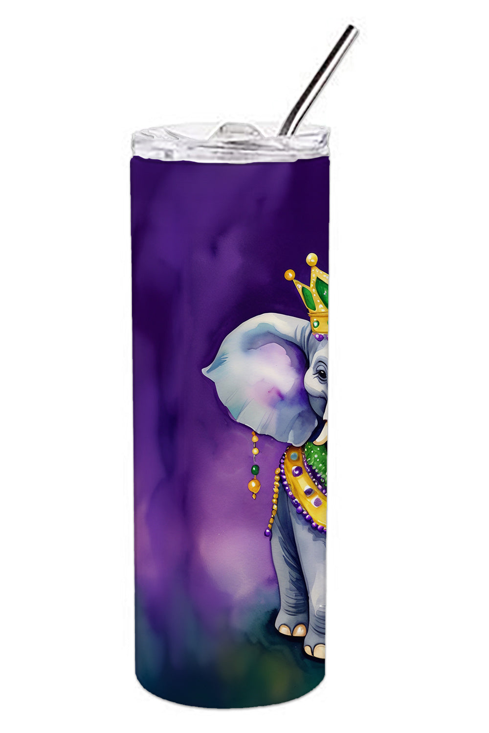 Buy this Elephant King of Mardi Gras Stainless Steel Skinny Tumbler