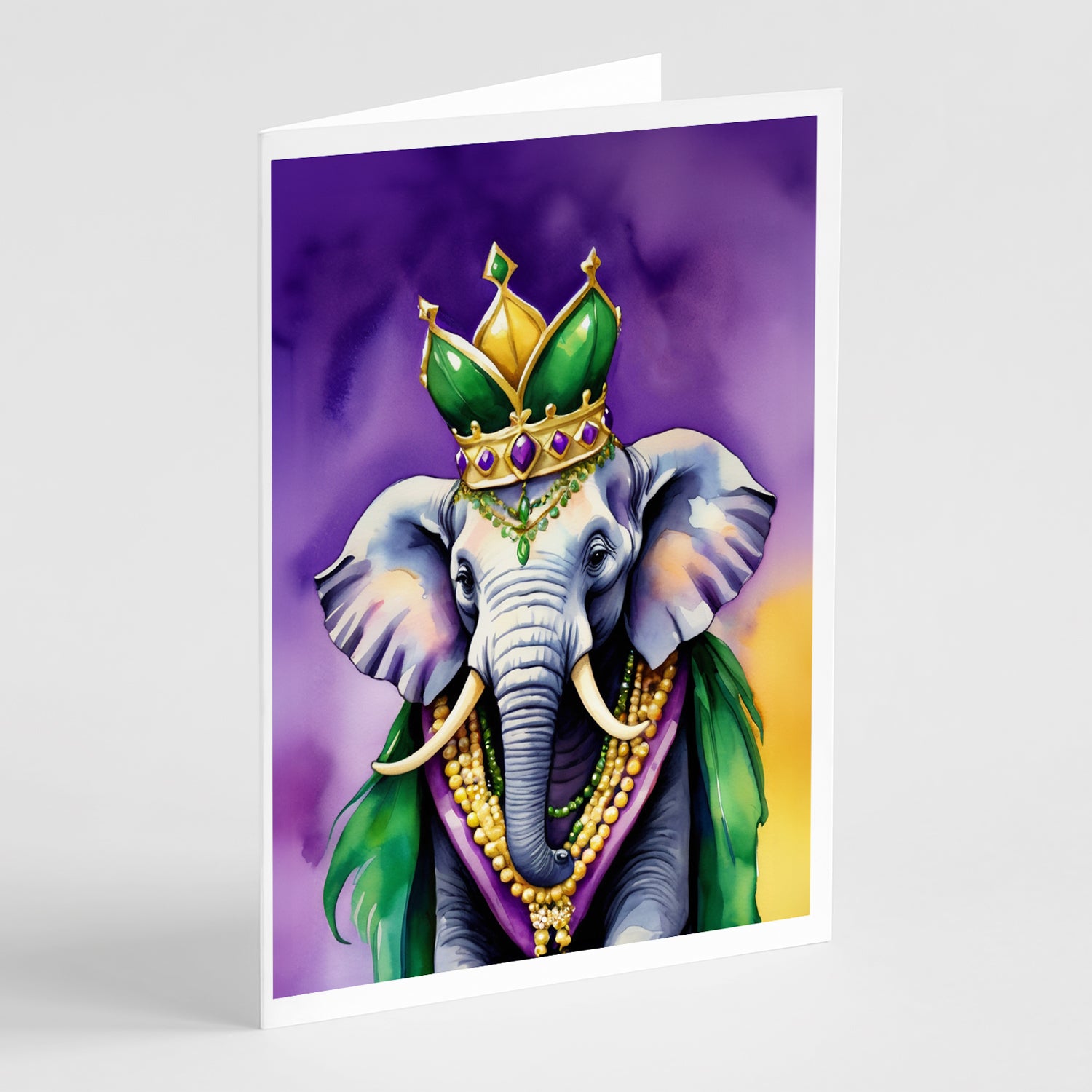 Buy this Elephant King of Mardi Gras Greeting Cards Pack of 8