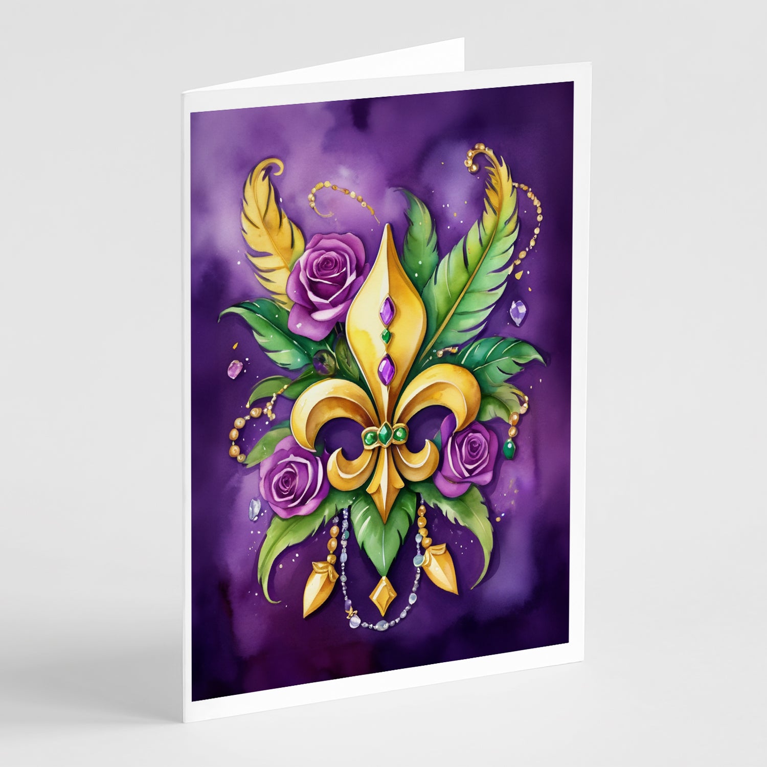 Buy this Fleur de lis Mardi Gras Greeting Cards Pack of 8