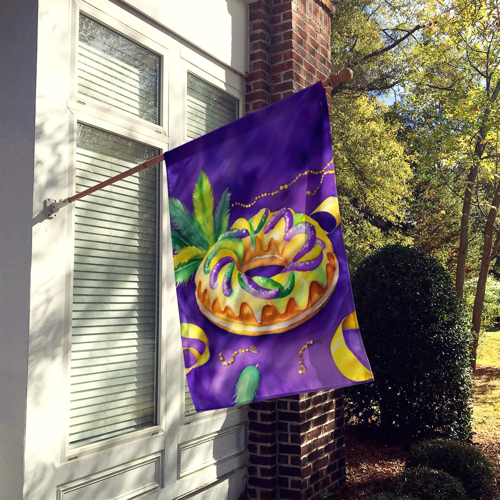 King Cake Mardi Gras House Flag