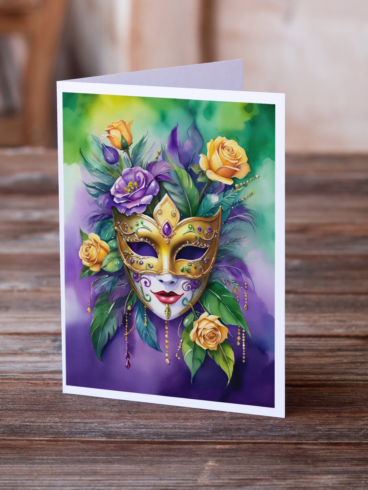 Buy this Mask Mardi Gras Greeting Cards Pack of 8