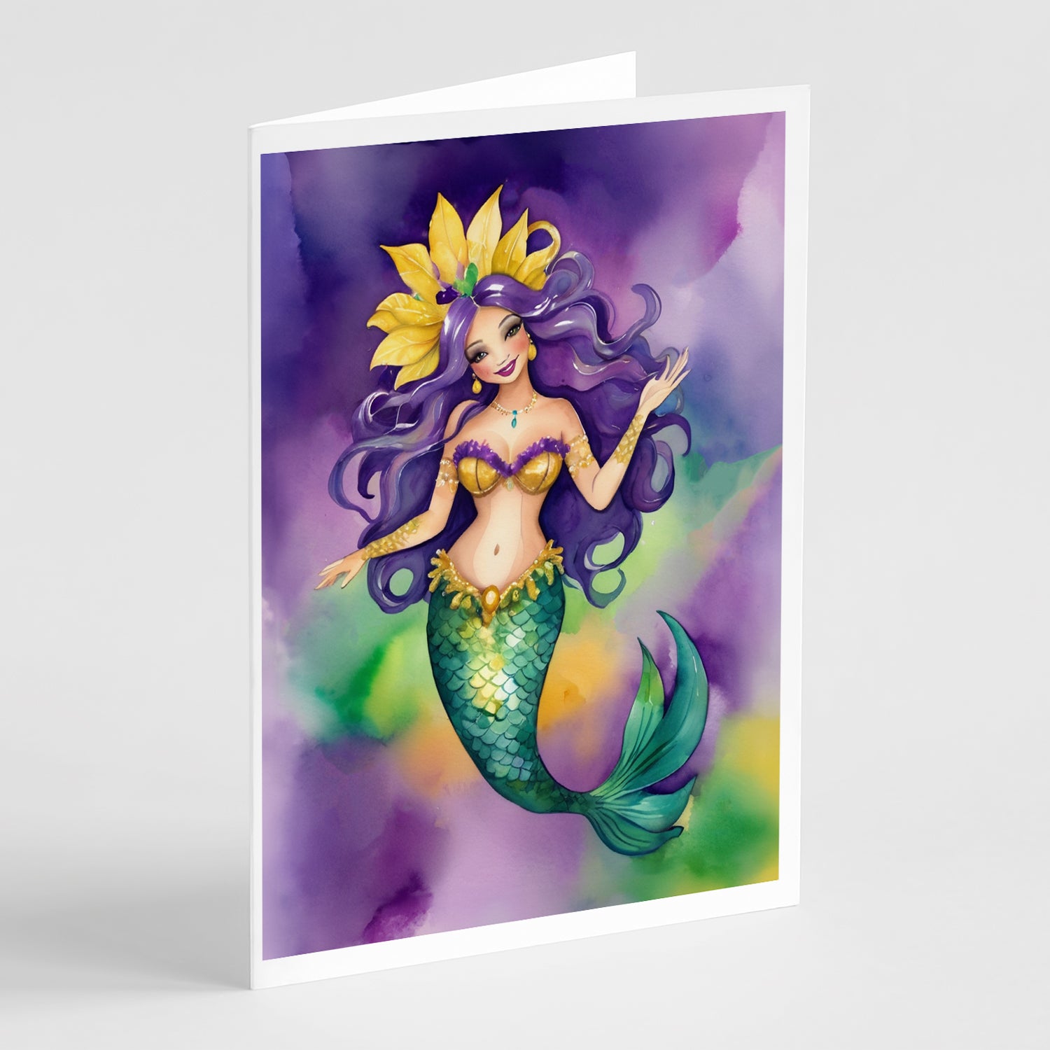 Buy this Mermaid Mardi Gras Greeting Cards Pack of 8