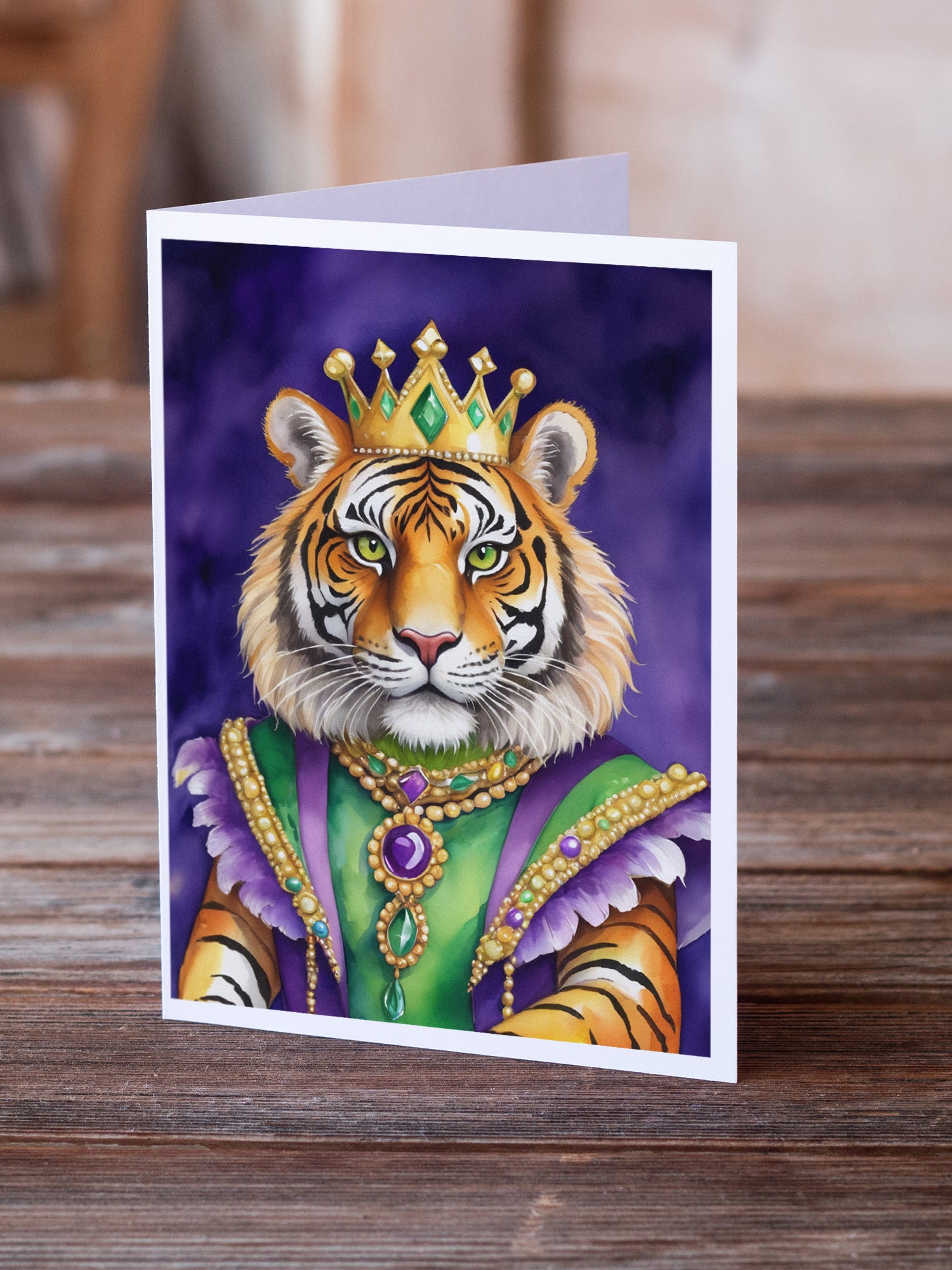 Buy this Tiger the King of Mardi Gras Greeting Cards Pack of 8