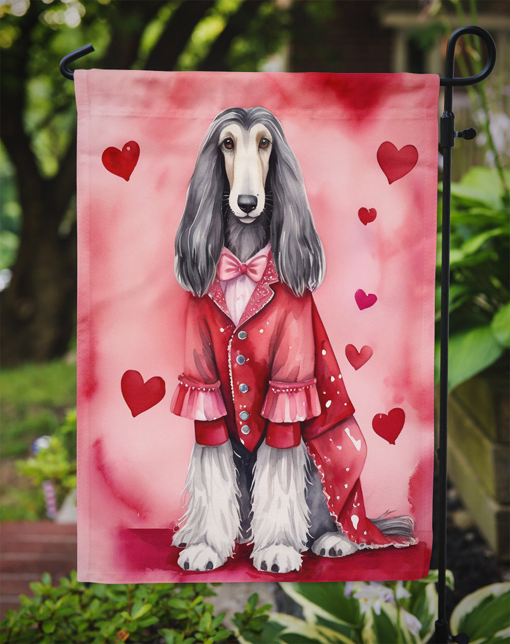 Afghan Hound My Valentine Garden Flag