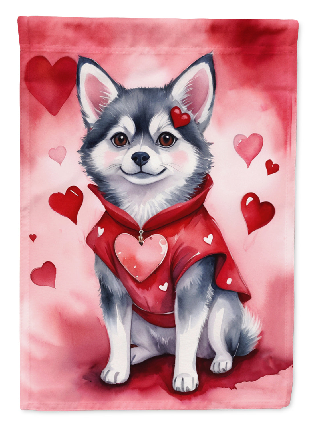 Buy this Alaskan Klee Kai My Valentine Garden Flag