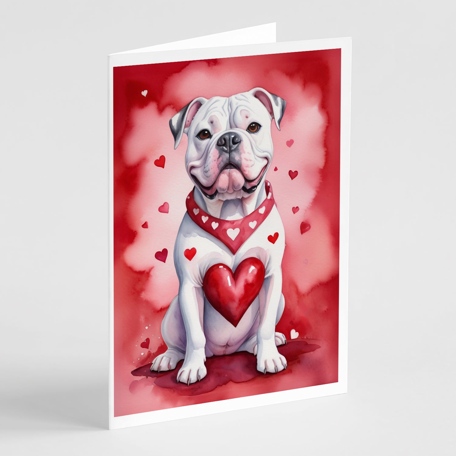 Buy this American Bulldog My Valentine Greeting Cards Pack of 8