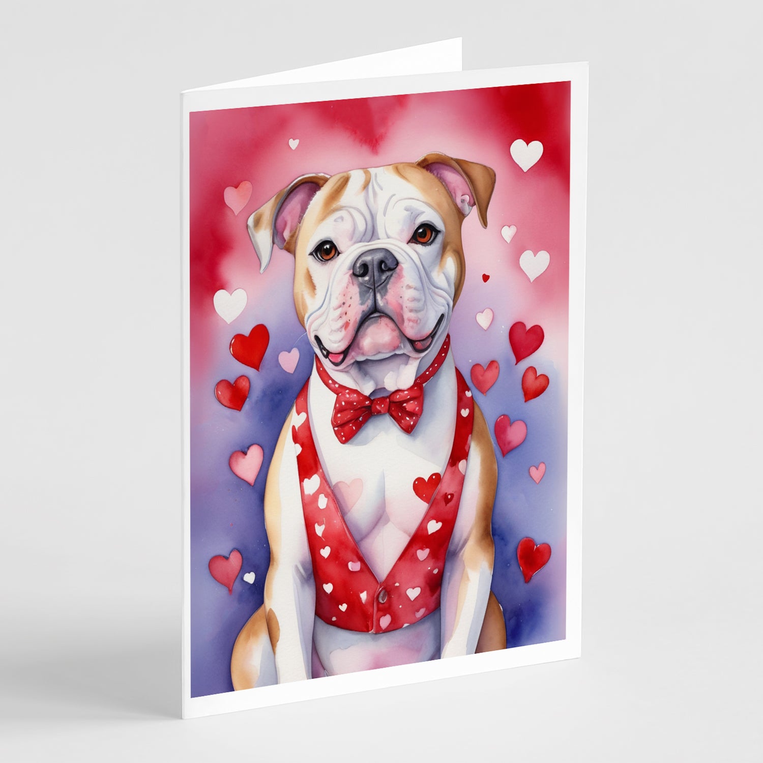 Buy this American Bulldog My Valentine Greeting Cards Pack of 8