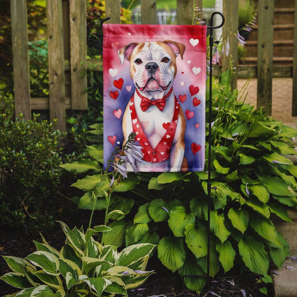 Buy this American Bulldog My Valentine Garden Flag