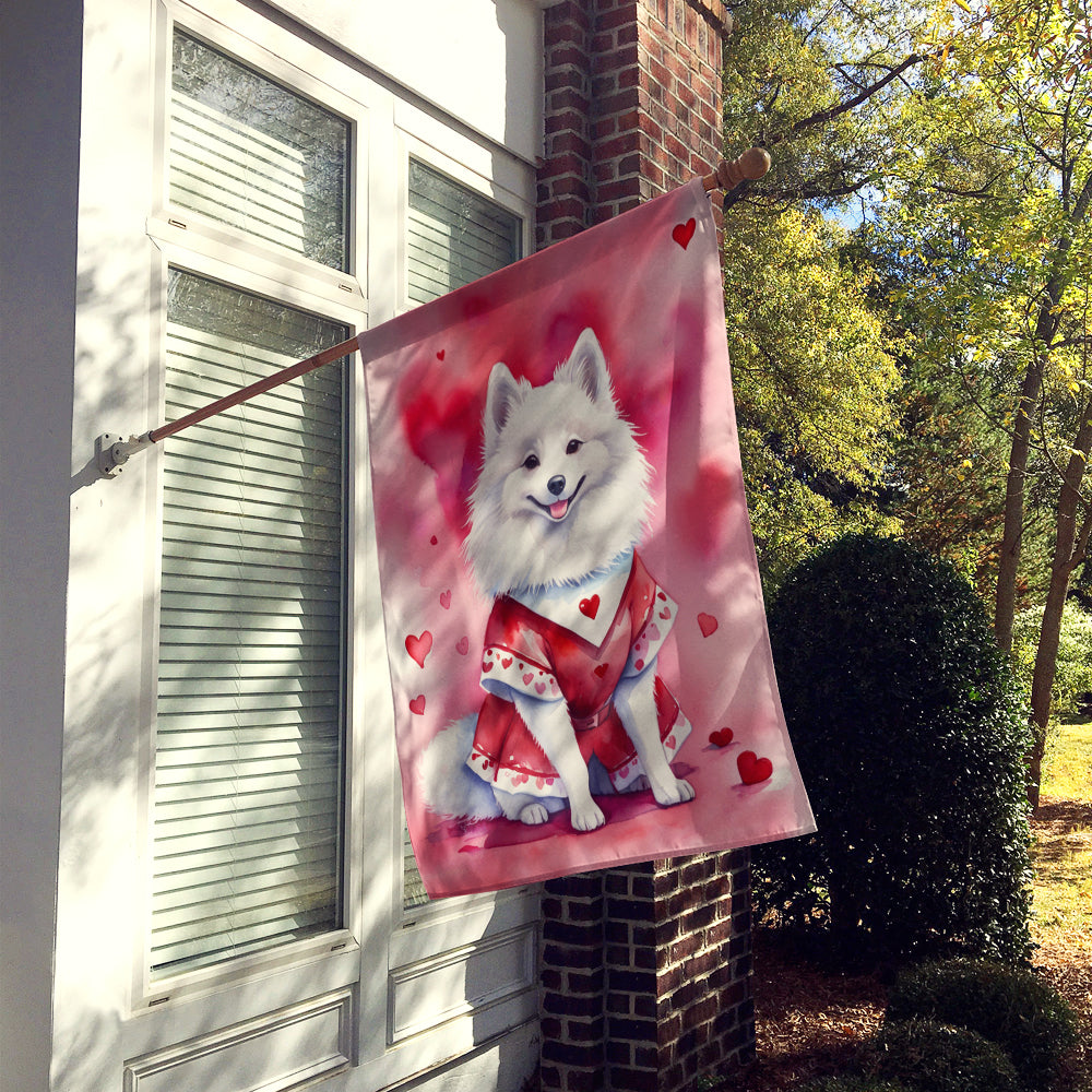 American Eskimo My Valentine House Flag