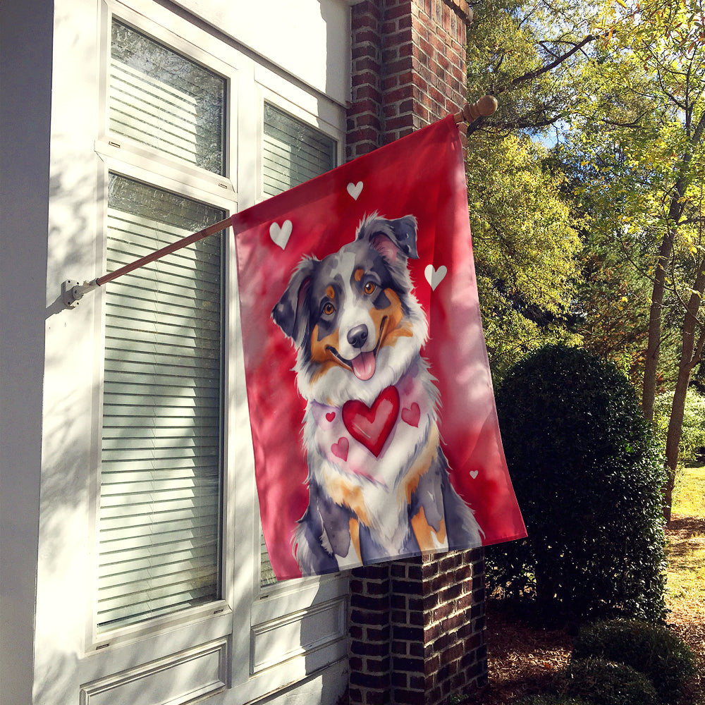 Buy this Australian Shepherd My Valentine House Flag