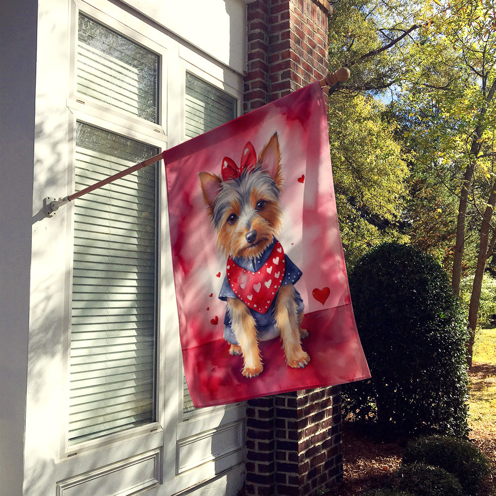 Australian Terrier My Valentine House Flag