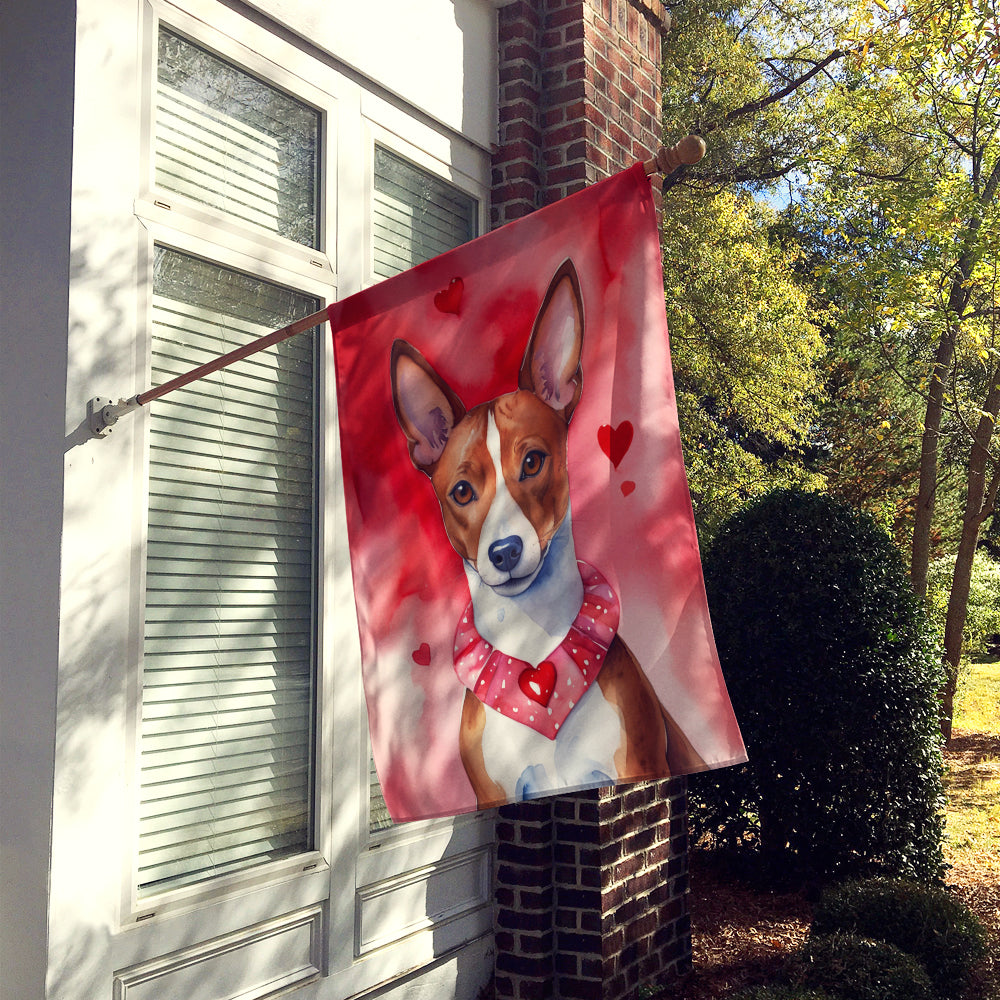 Buy this Basenji My Valentine House Flag