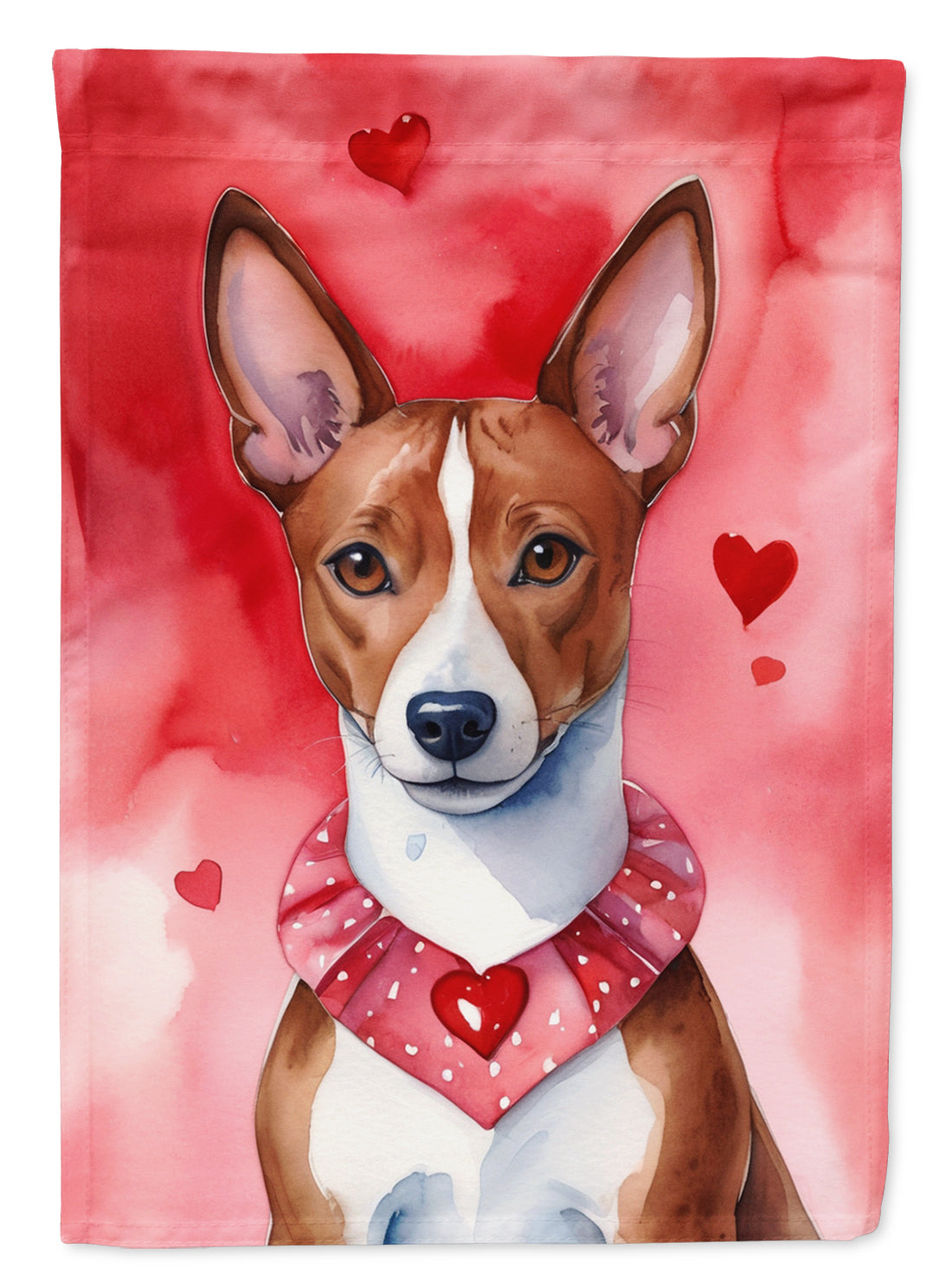 Buy this Basenji My Valentine House Flag