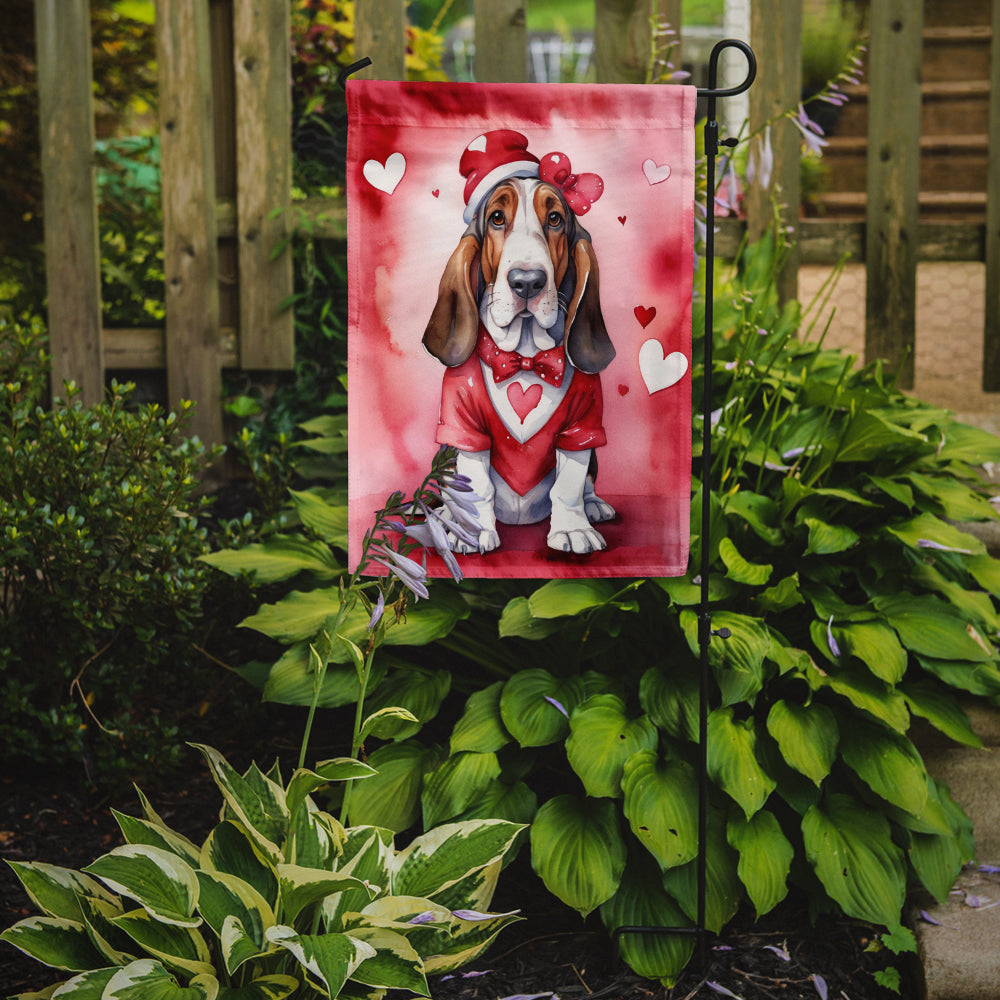 Buy this Basset Hound My Valentine Garden Flag