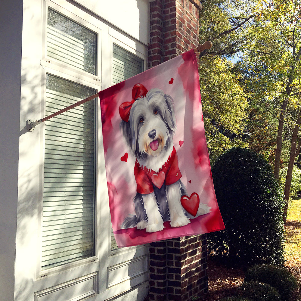 Bearded Collie My Valentine House Flag