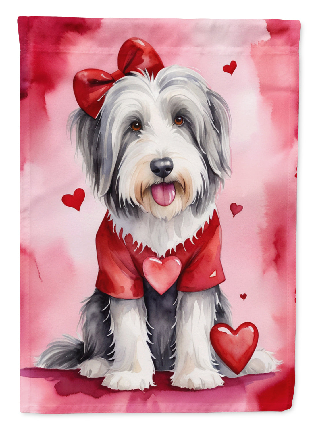 Buy this Bearded Collie My Valentine Garden Flag