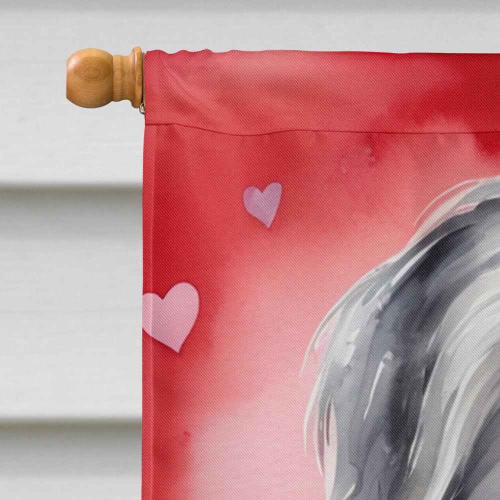 Bearded Collie My Valentine House Flag