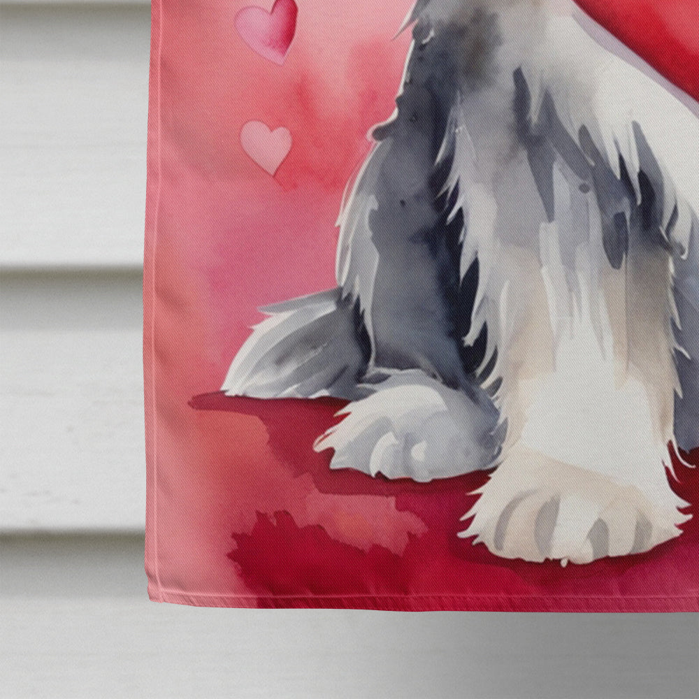 Bearded Collie My Valentine House Flag