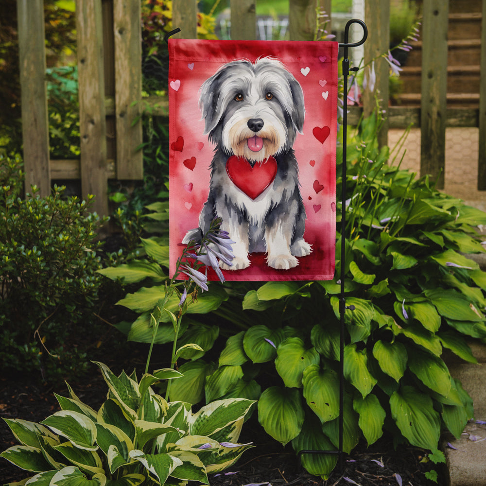 Bearded Collie My Valentine Garden Flag