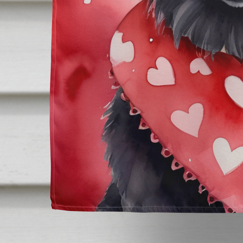 Belgian Sheepdog My Valentine House Flag