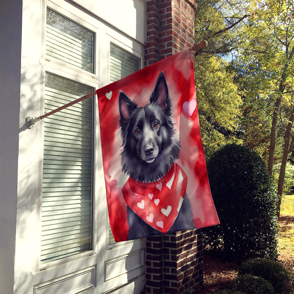 Buy this Belgian Sheepdog My Valentine House Flag