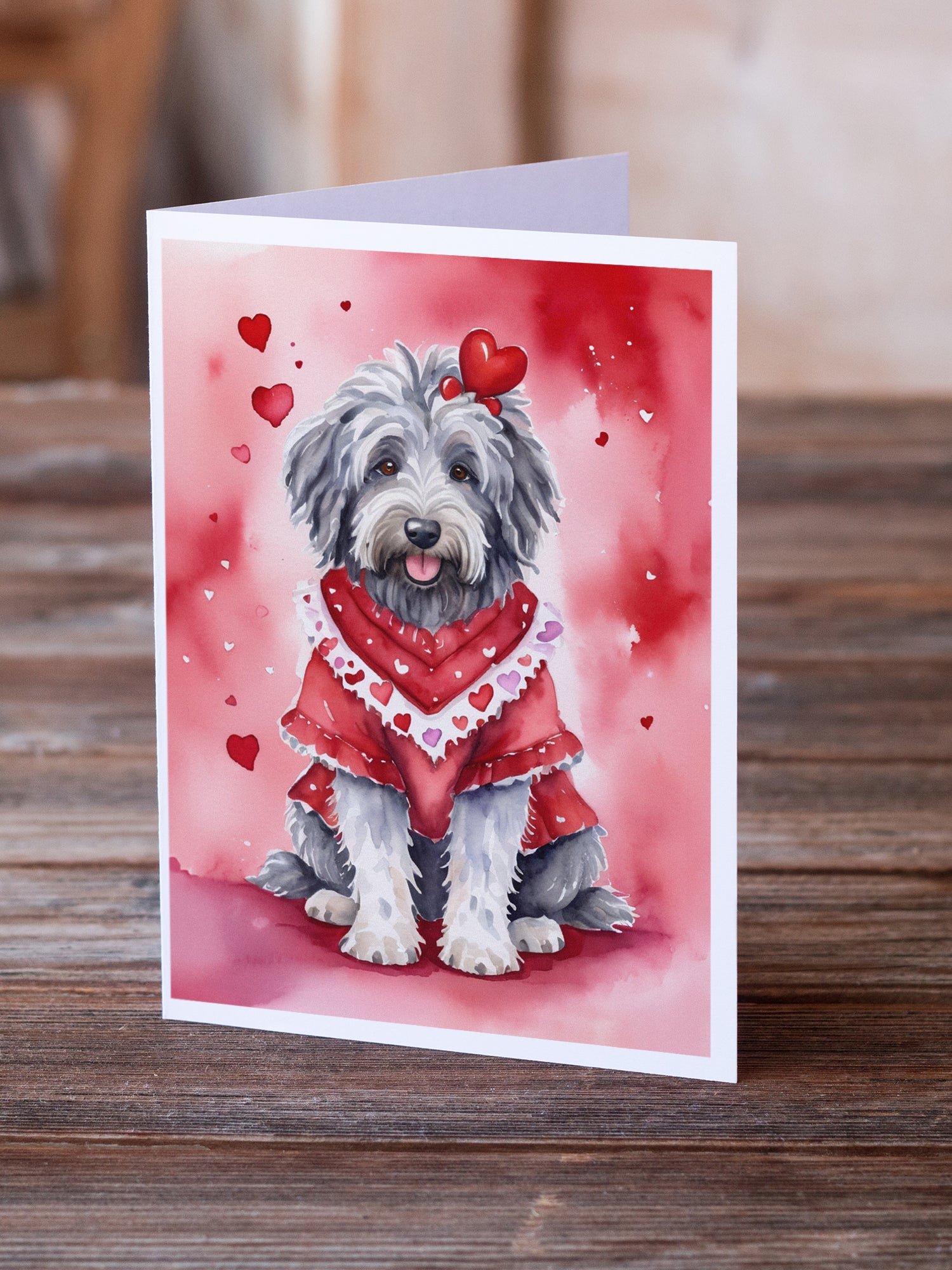 Buy this Bergamasco Sheepdog My Valentine Greeting Cards Pack of 8