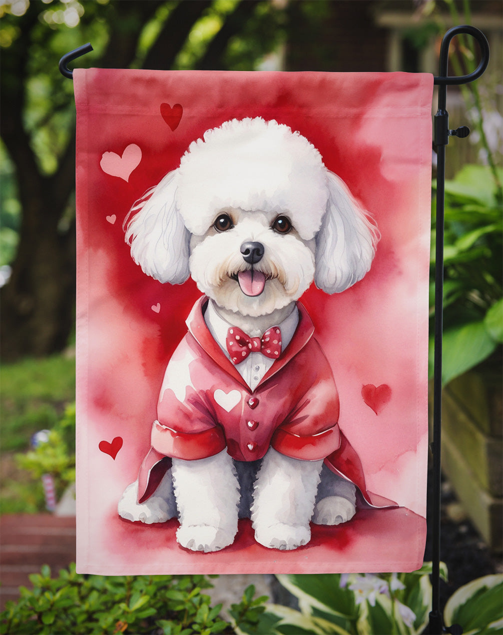 Bichon Frise My Valentine Garden Flag