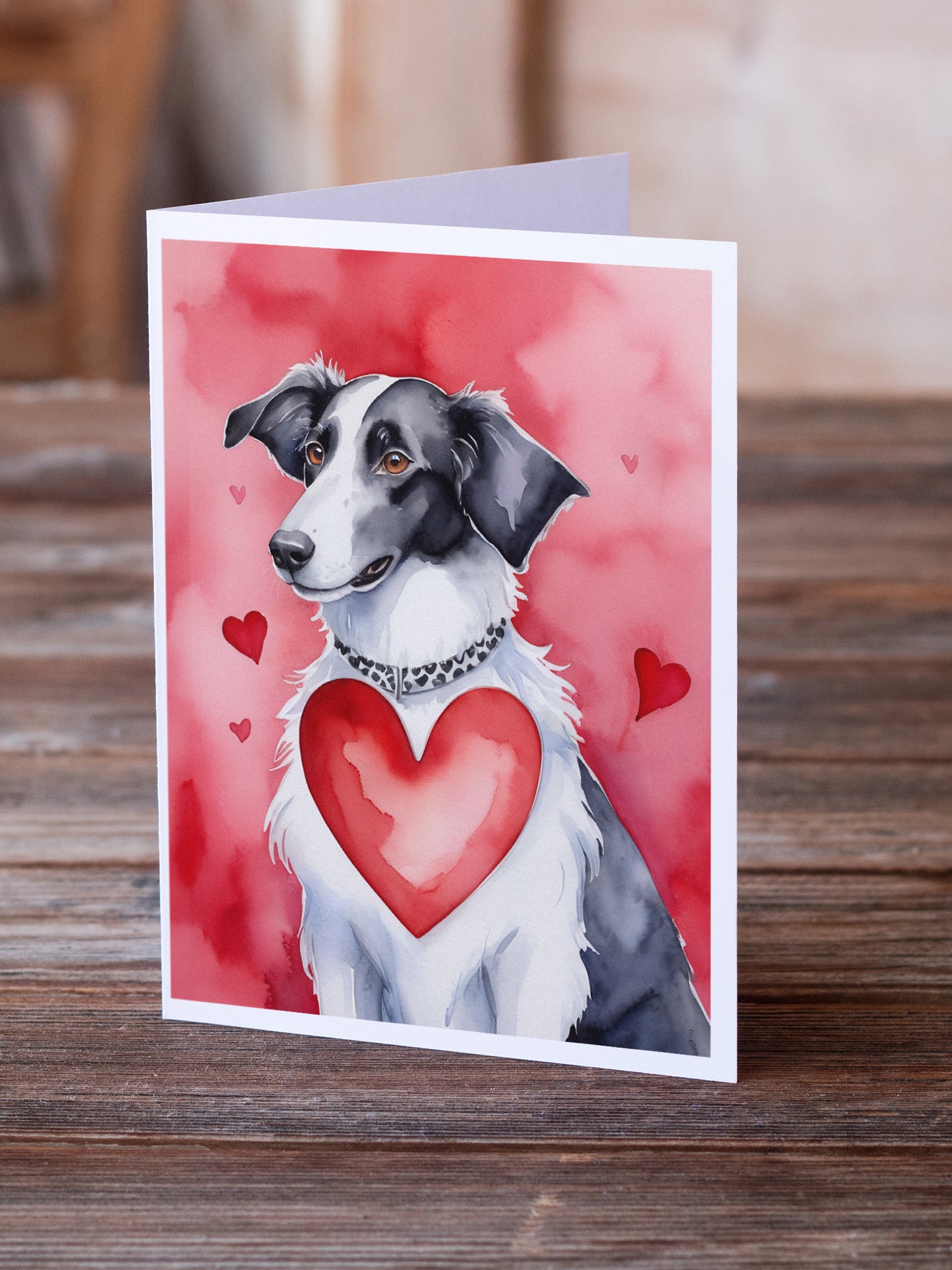 Buy this Borzoi My Valentine Greeting Cards Pack of 8