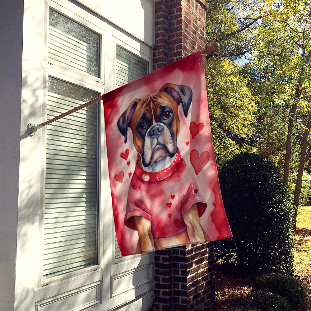 Boxer My Valentine House Flag