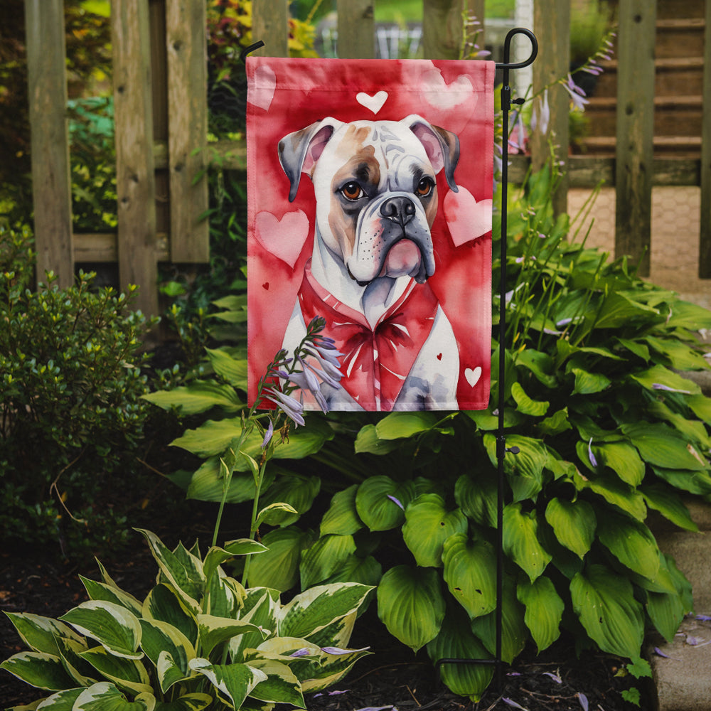 Boxer My Valentine Garden Flag