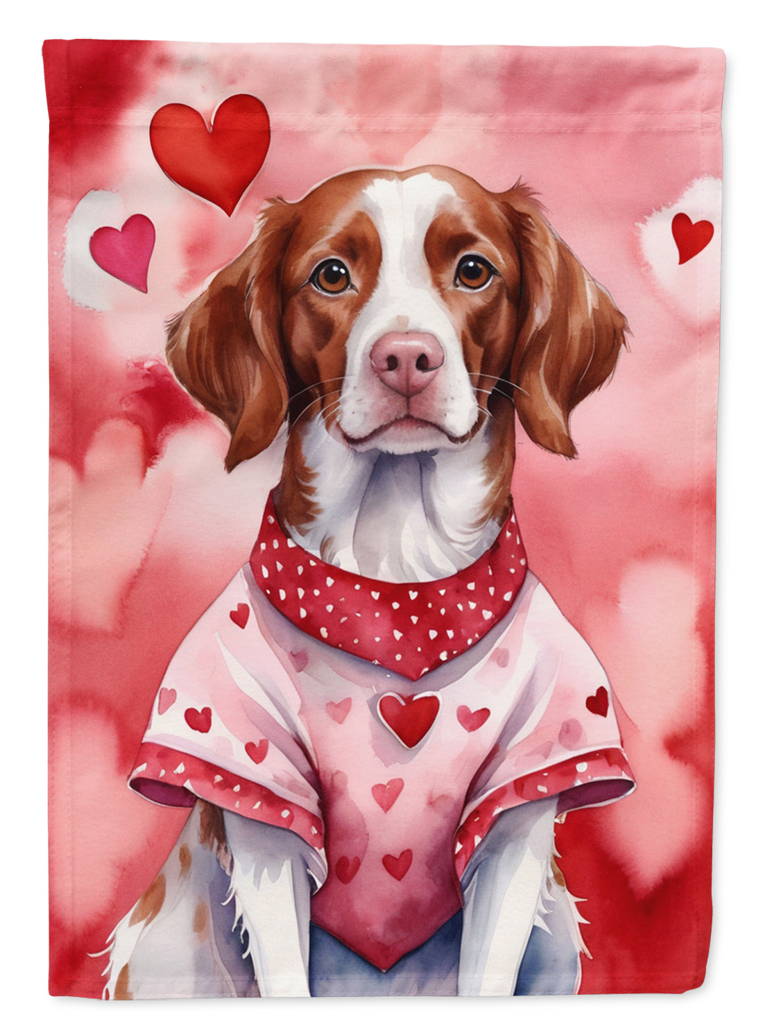 Buy this Brittany Spaniel My Valentine House Flag