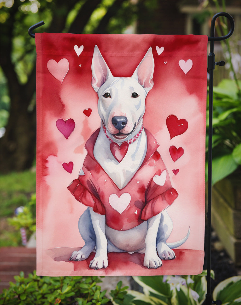 Bull Terrier My Valentine Garden Flag