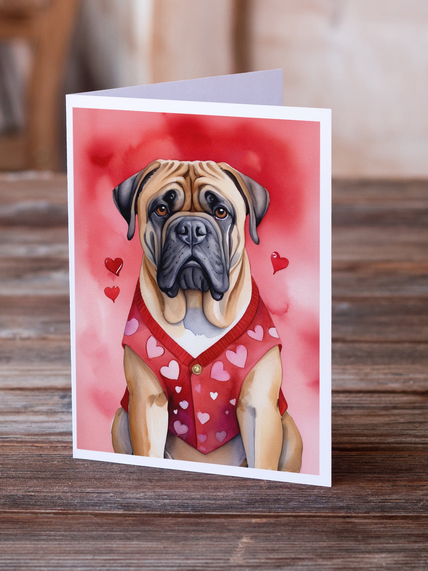 Bullmastiff My Valentine Greeting Cards Pack of 8