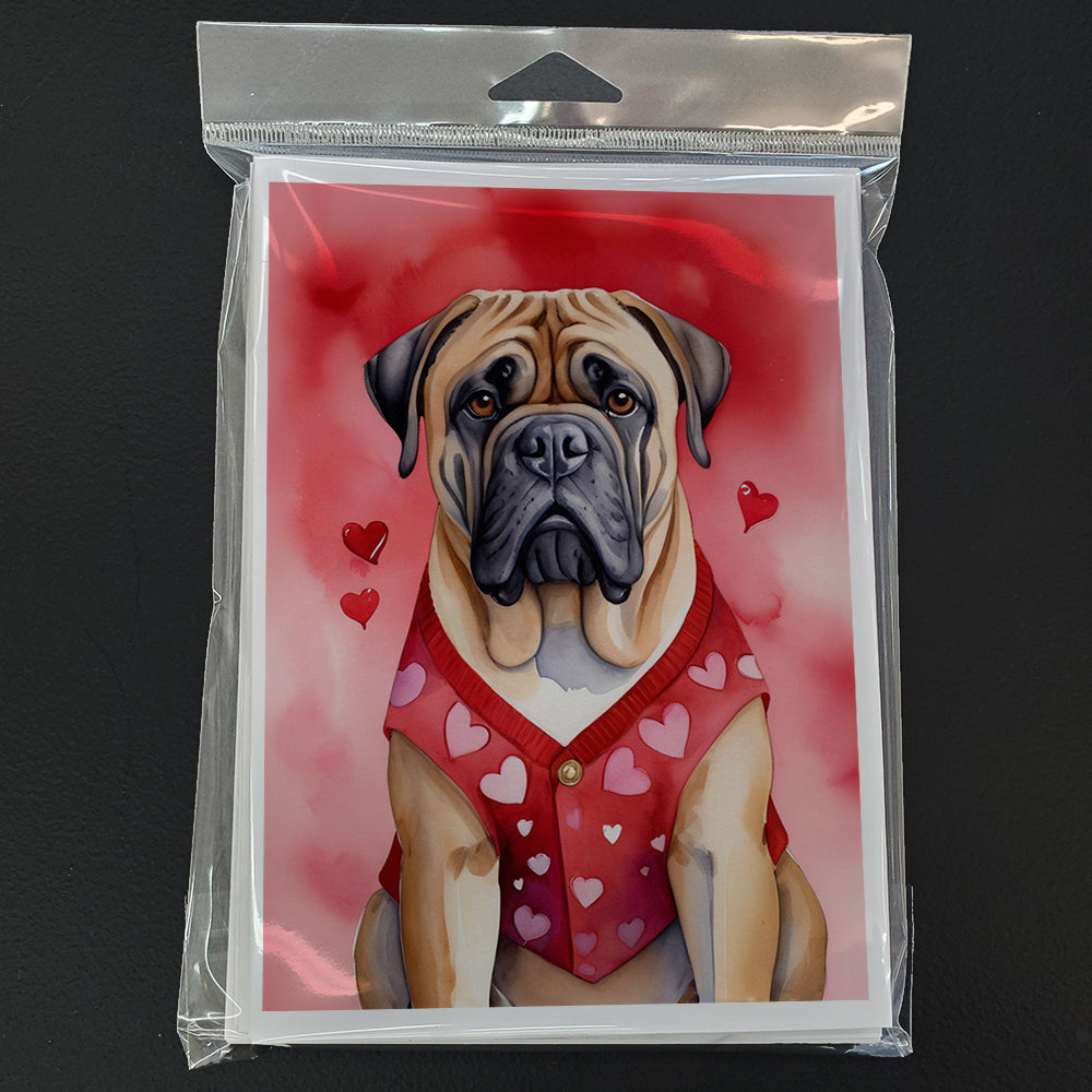 Bullmastiff My Valentine Greeting Cards Pack of 8