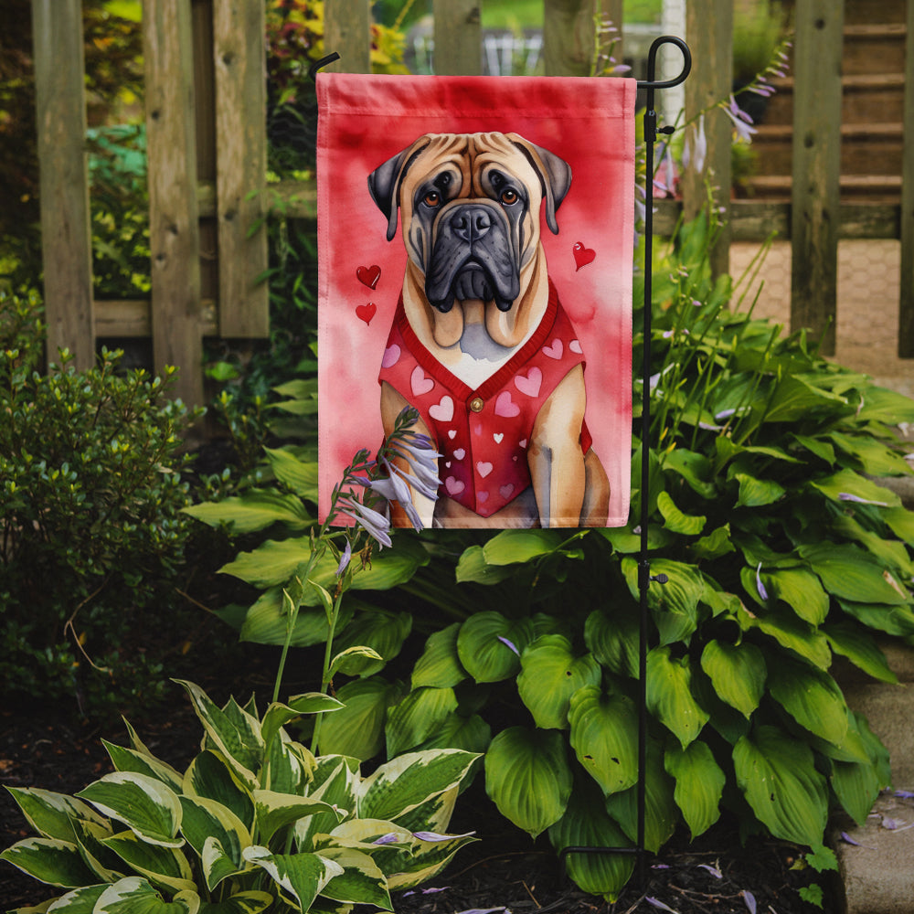 Bullmastiff My Valentine Garden Flag