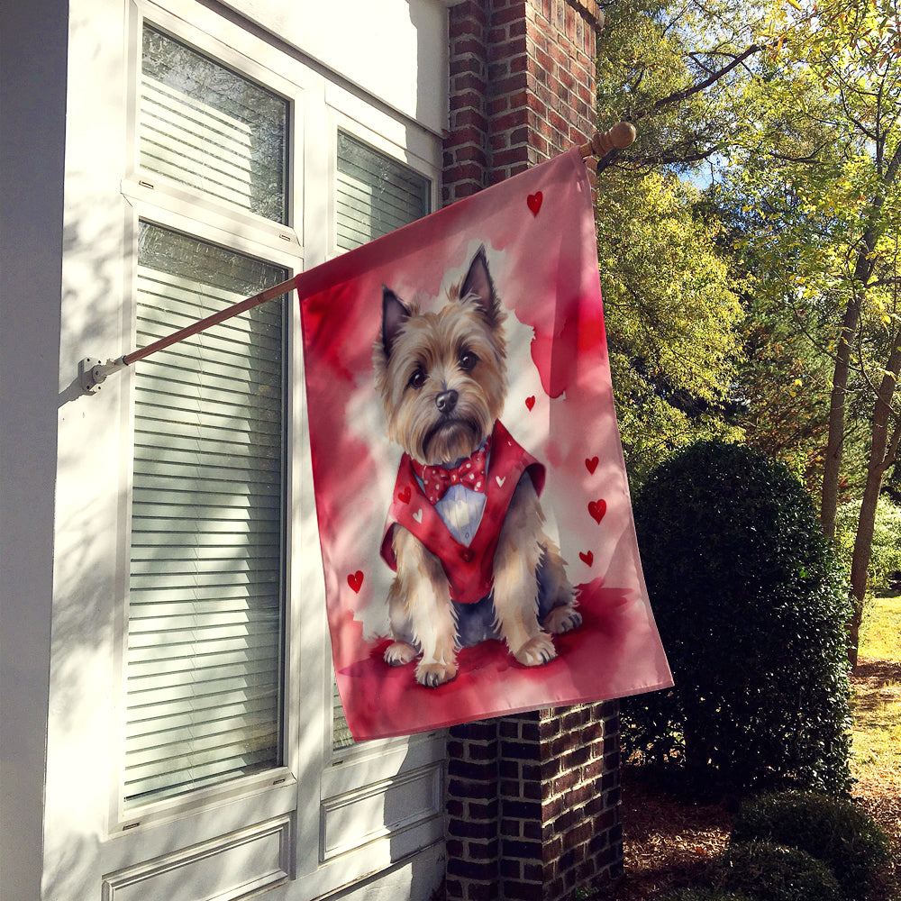 Cairn Terrier My Valentine House Flag