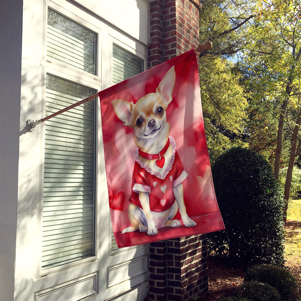 Chihuahua My Valentine House Flag