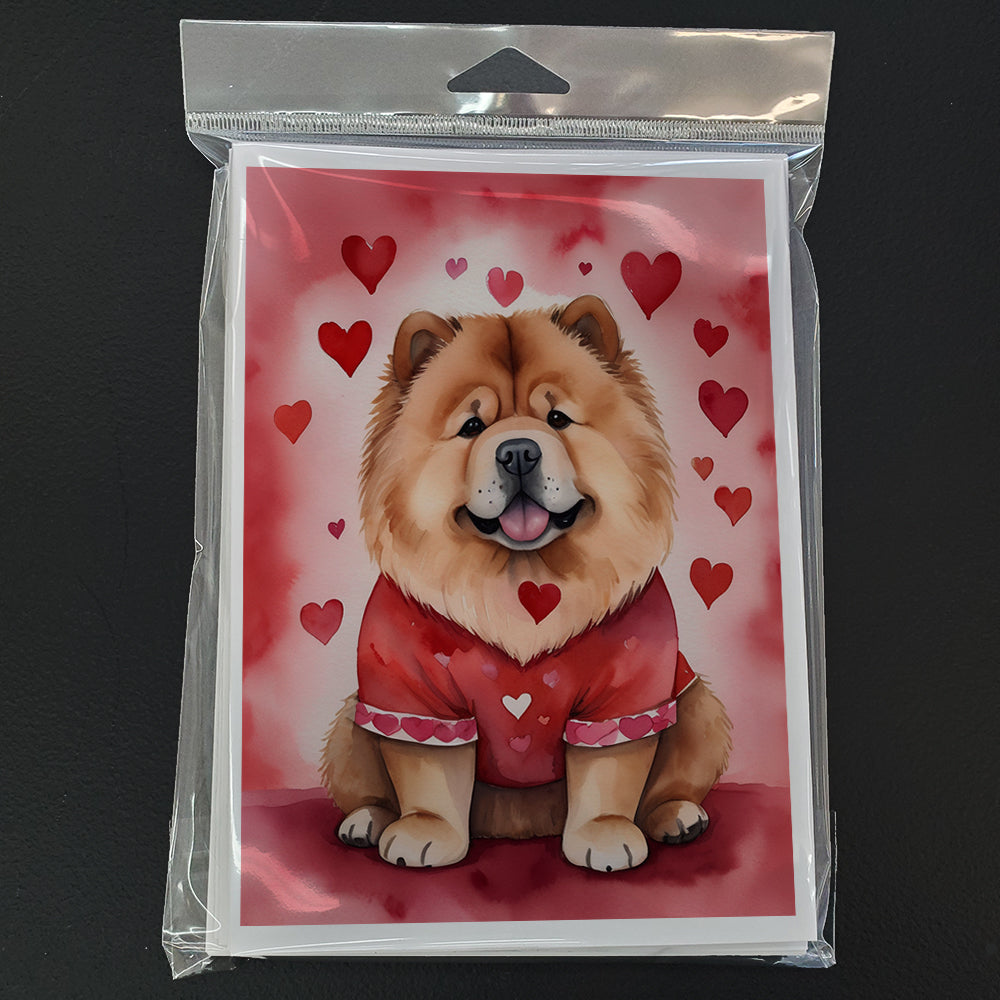 Chow Chow My Valentine Greeting Cards Pack of 8