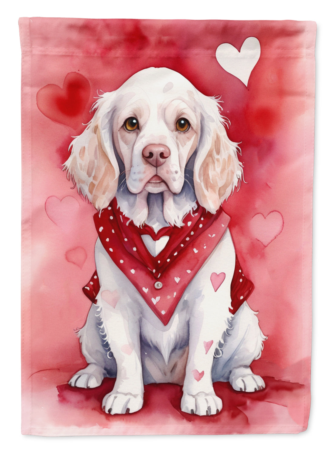 Buy this Clumber Spaniel My Valentine House Flag