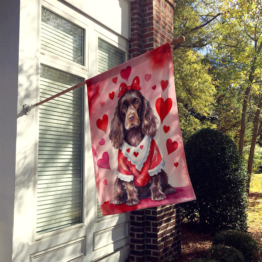 Cocker Spaniel My Valentine House Flag